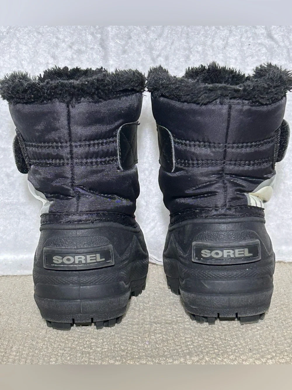 Sorel Kids Black Snow Commander Waterproof 200g Insulated Winter Boots SZ 5